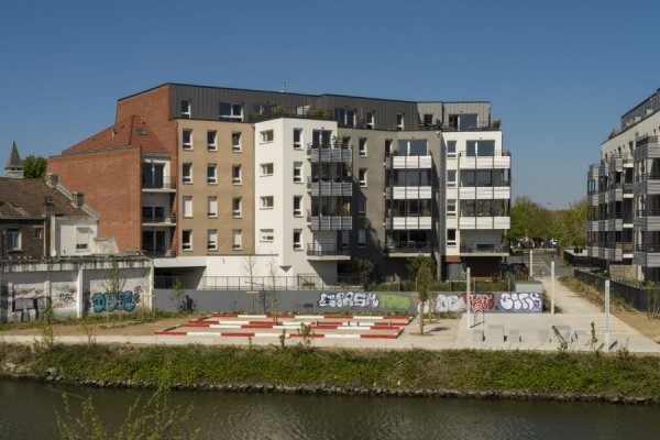 Chantier d'un collectif de logements à Saint-André-lez-Lille ,le lot métallerie 