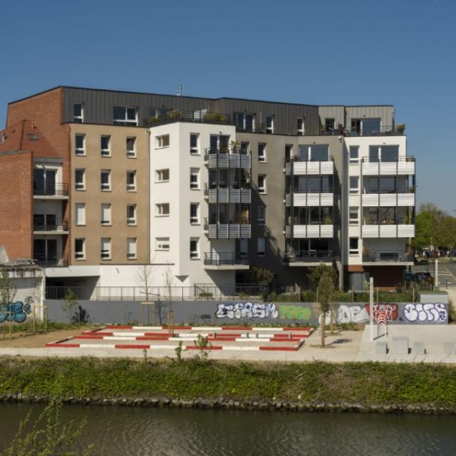Chantier d'un collectif de logements à Saint-André-lez-Lille ,le lot métallerie 